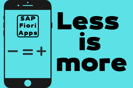 Blog| Gezeichnetes Handy mit Minuszeichen gleich Pluszeichen, daneben der Text: less is more