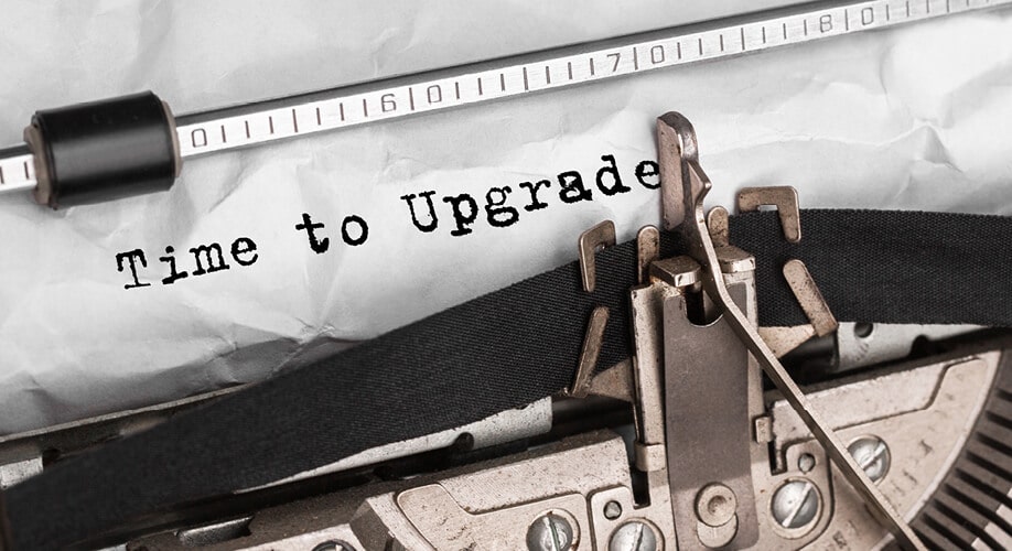 Blog | Neues Logo und neues Portfolio Blog | Neues Logo und neues Portfolio Schreibmaschine tippt Time to Upgrade