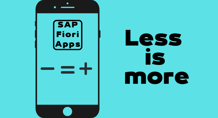 Blog| Gezeichnetes Handy mit Minuszeichen gleich Pluszeichen, daneben der Text: less is more