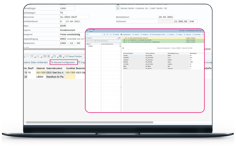 AFI Order configurable material