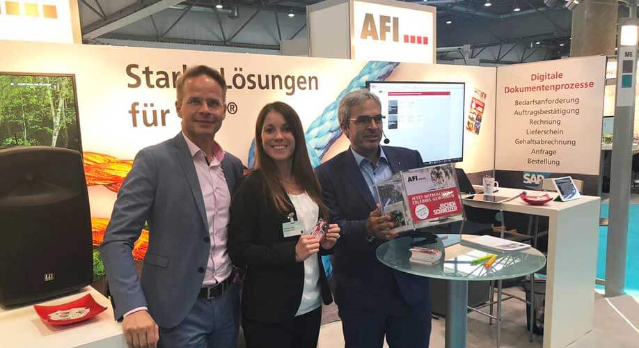 News DSAG Jahreskongress Rueckblick AFI Messestand 3 Mitarbeiter