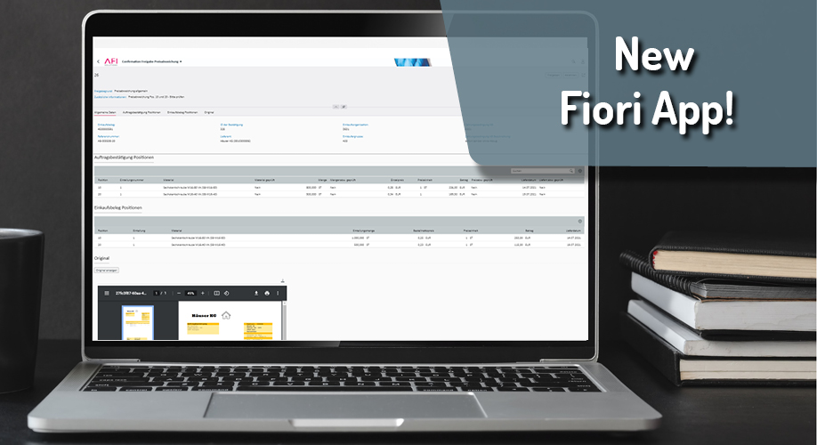News | Tablet with AFI Confirmation Fiori App for price variances