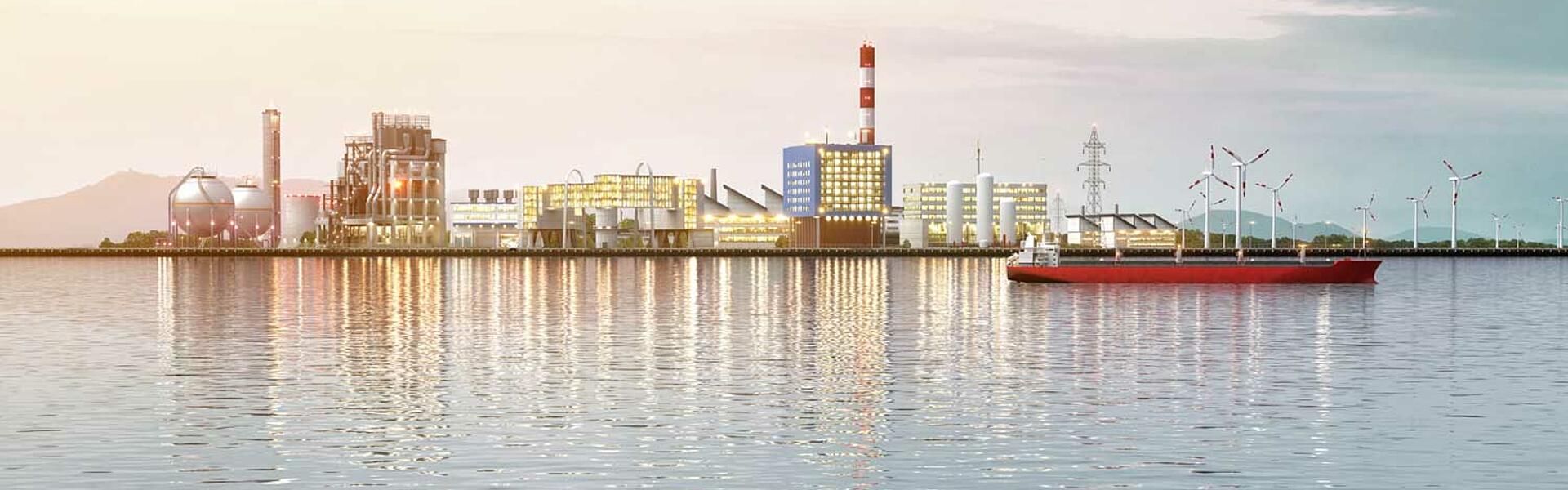 Success Story Balluff Eingangsrechnungen Hafen Fluss Schiff Industriegebaeude